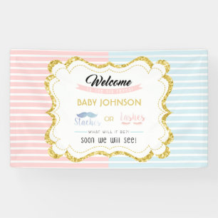 Staches or Lashes Welcome Sign Gender Reveal Party