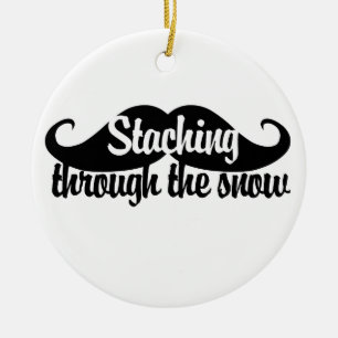 Staching through the Snow Ceramic Tree Decoration