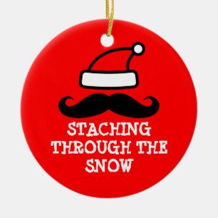 Staching through the snow Christmas ornament