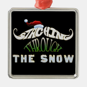 Staching Through the Snow Metal Tree Decoration