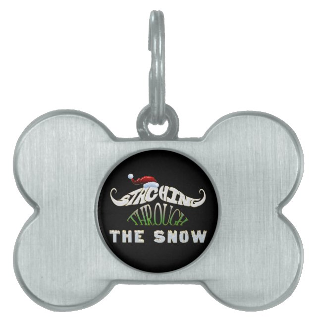 Staching Through the Snow Pet Name Tag (Front)