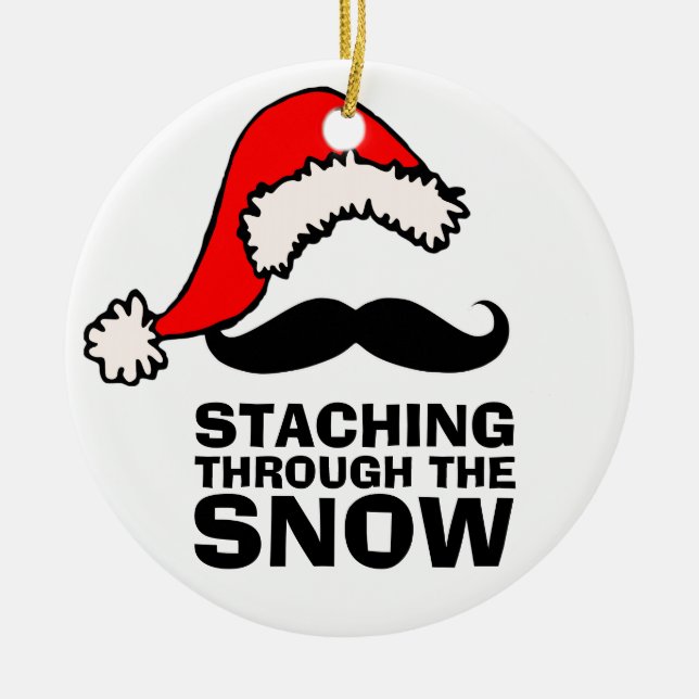 Staching Through The Snow Santa Moustache Ornament (Front)