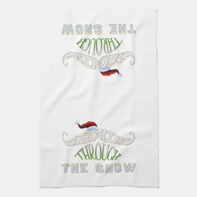 Staching Through the Snow Tea Towel (Vertical)