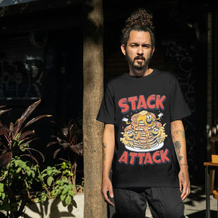 Stack Attack Pancakes Retro Diner Breakfast T-Shirt