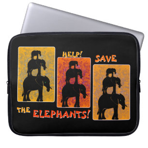 Stack O'Elephants (Personalised Clip On) Laptop Sleeve