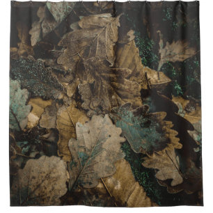 Stack of assorted leaves photo shower curtain