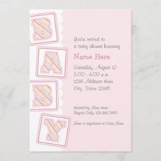 Stack of Baby Blocks Shower Invitation