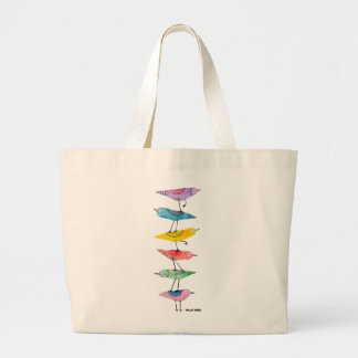 Stack of Birds Large Tote Bag