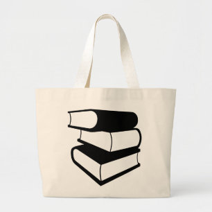 Stack Of Black Books Large Tote Bag
