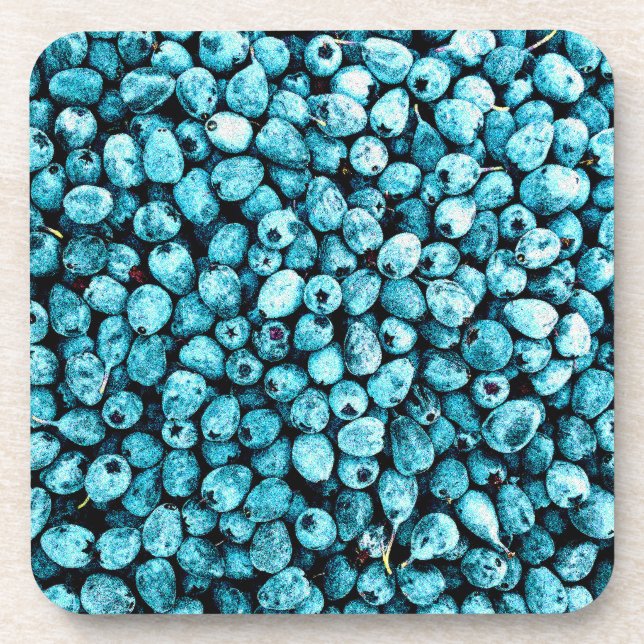 "Stack of Blueberry Fruit" Cute Photo. Buy Now Coaster (Front)