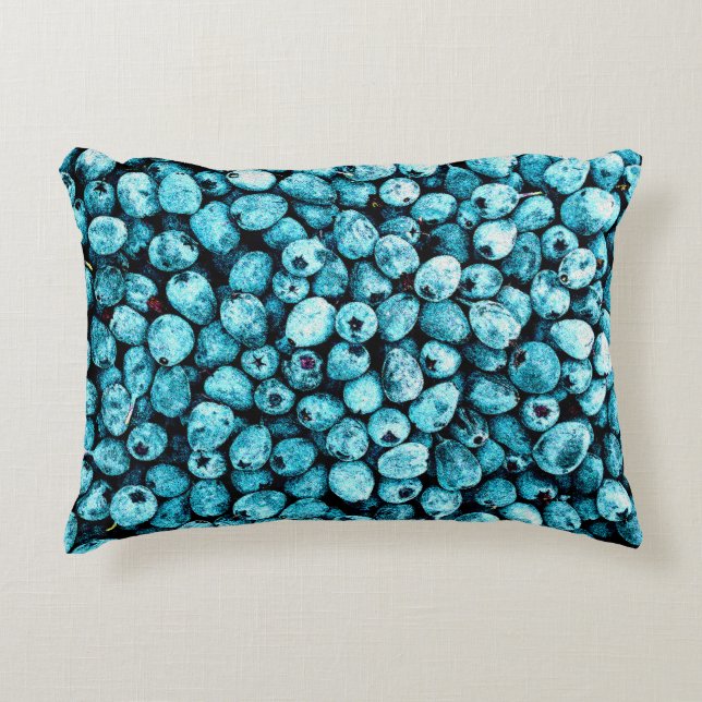 "Stack of Blueberry Fruit" Cute Photo. Buy Now Decorative Cushion (Front)