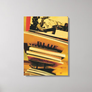 Stack of books and magazines canvas print