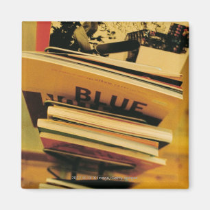 Stack of books and magazines magnet