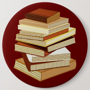 Stack Of Books - Beige 6 Cm Round Badge
