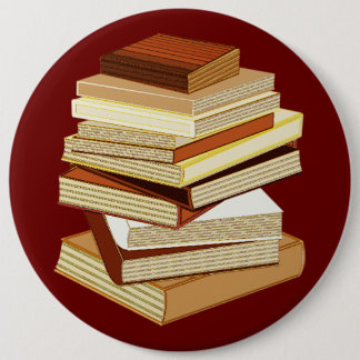 Stack Of Books - Beige 6 Cm Round Badge