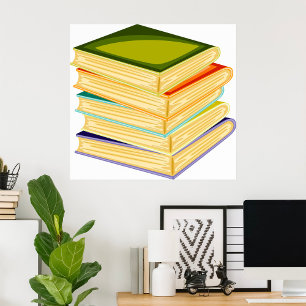 Stack of Books Book Lover Art and Reading  Poster