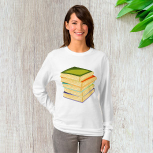 Stack of Books Book Lover Art and Reading  T-Shirt