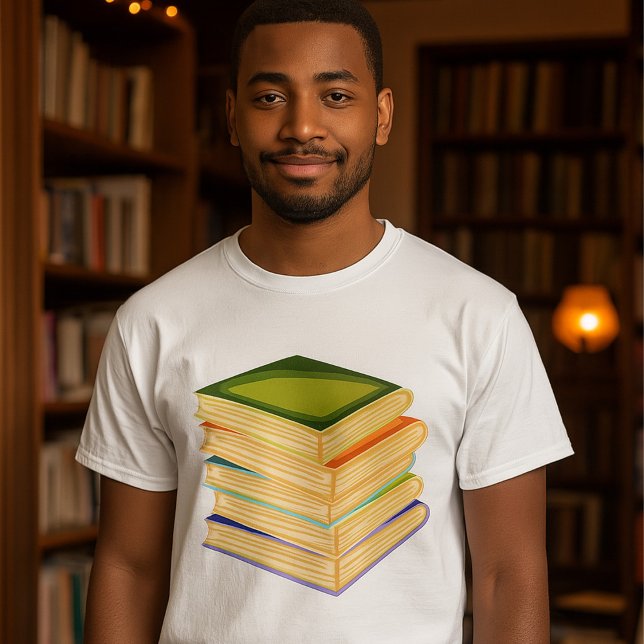 Stack of Books Book Lover Art and Reading  T-Shirt (Creator Uploaded)
