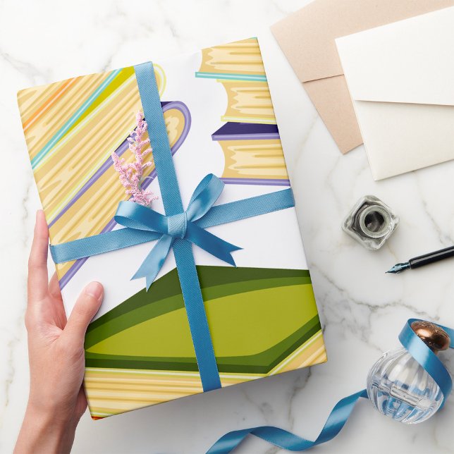 Stack of Books Book Lover Art and Reading  Wrapping Paper (Creator Uploaded)