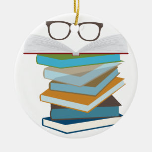 Stack Of Books Ceramic Tree Decoration