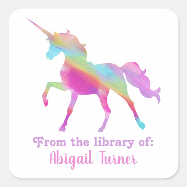 Stack of Books Library Bookplate Square Sticker (Front)