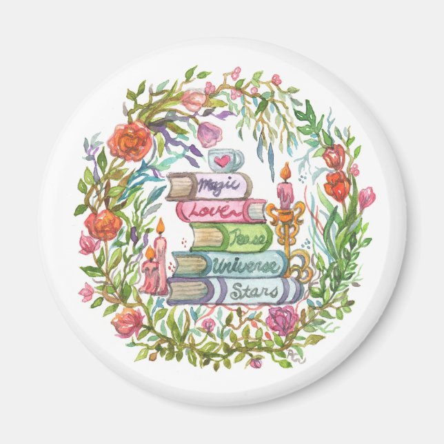 Stack of Books Magnet (Front)