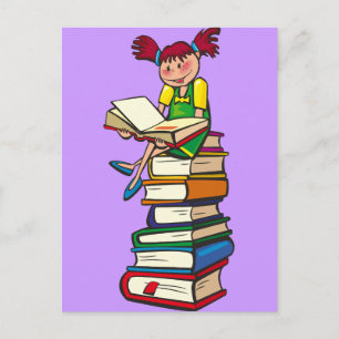Stack of Books Postcard