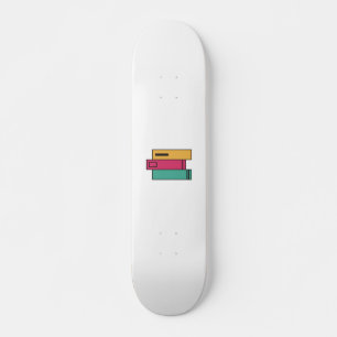stack of books skateboard