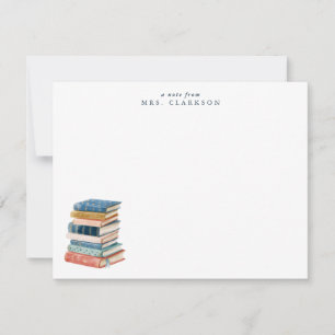 Stack of Books  Teacher Personal Stationery  Invitation