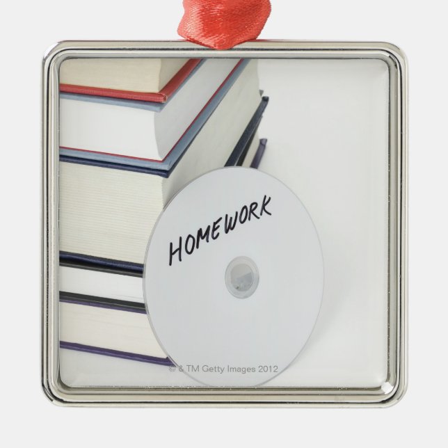 Stack of books with CD Metal Tree Decoration (Front)