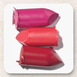 Stack of broken lipstick coaster