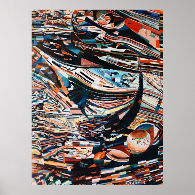 Stack of brown and blue wooden boat lot poster (Front)