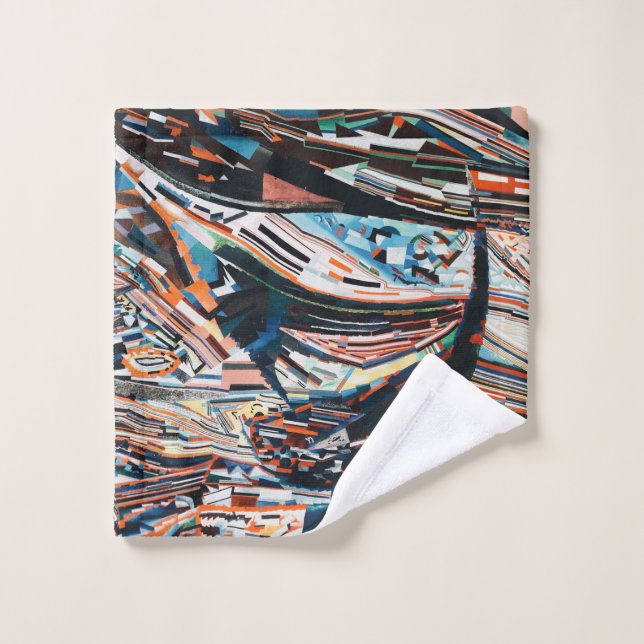 Stack of brown and blue wooden boat lot wash cloth (Wash Cloth)