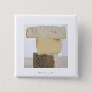 Stack of cheese 15 cm square badge