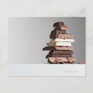 Stack of chocolate bars postcard