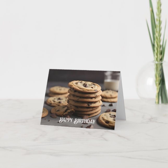 Stack of chocolate chip cookies card (Front)