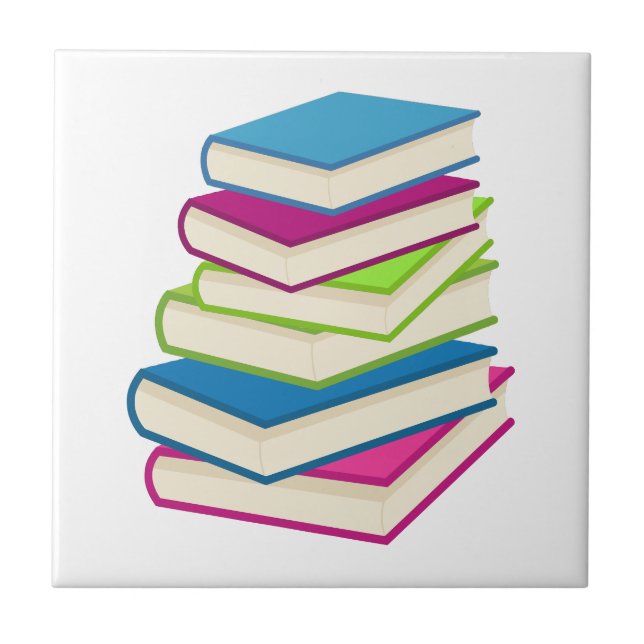 Stack Of Colourful Books Tile (Front)