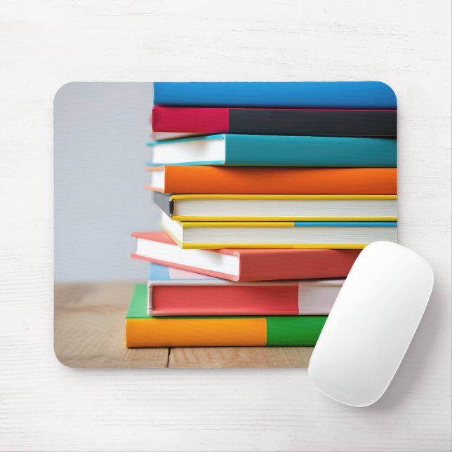 Stack of Colourful Textbooks  Mouse Mat (With Mouse)