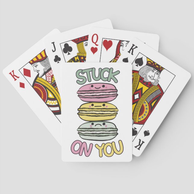 Stack of Cute Kawaii Macarons Playing Cards (Back)
