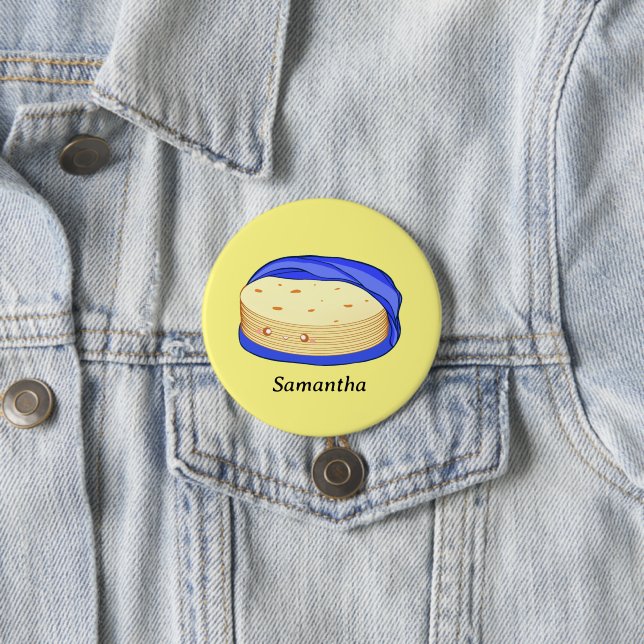 Stack of Flour Tortillas 7.5 Cm Round Badge (In Situ)
