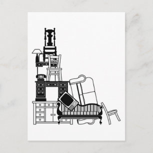 Stack of furniture postcard