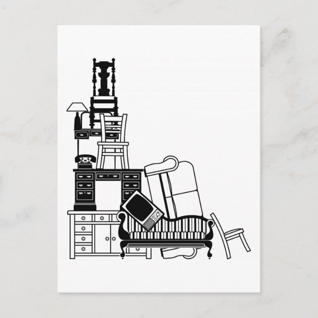 Stack of furniture postcard (Front)