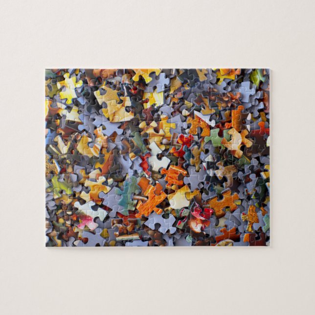 Stack of Jigsaw Puzzle Pieces Photo Funny (Horizontal)