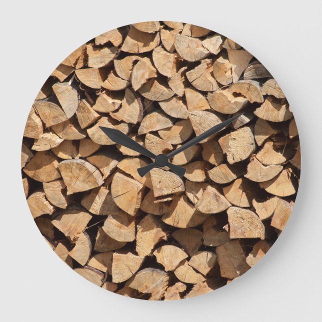 Stack Of Logs Large Clock (Front)