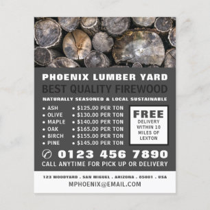 Stack of Logs, Lumber/Timber/Wood Yard Advertising Flyer