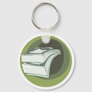 Stack of Money Cash Green Backs Key Ring