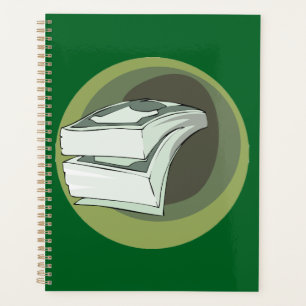 Stack of Money Cash Green Backs Planner