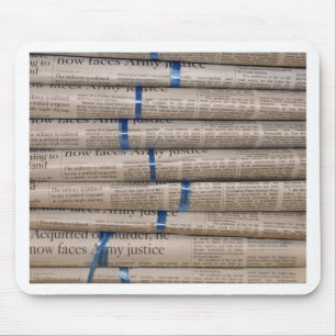 Stack of Newspapers Current Events Art Mouse Mat