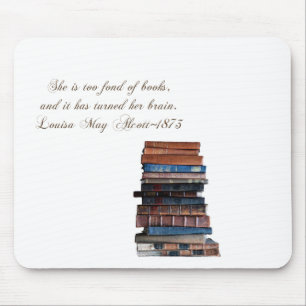 Stack of old books-with Quote Mouse Mat