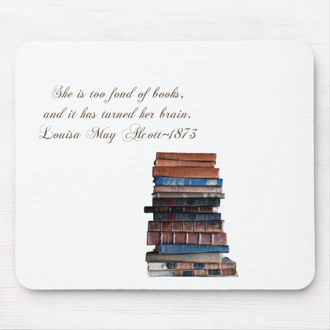 Stack of old books-with Quote Mouse Mat (Front)